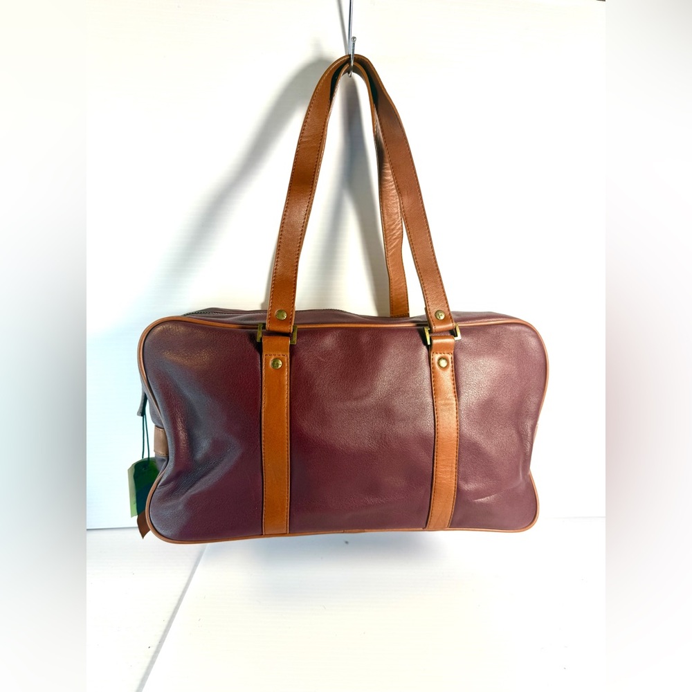 Stylish Burgundy and Brown Men's Duffel Bag